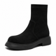 Ankle boots with round toes, low block heels and raised soles