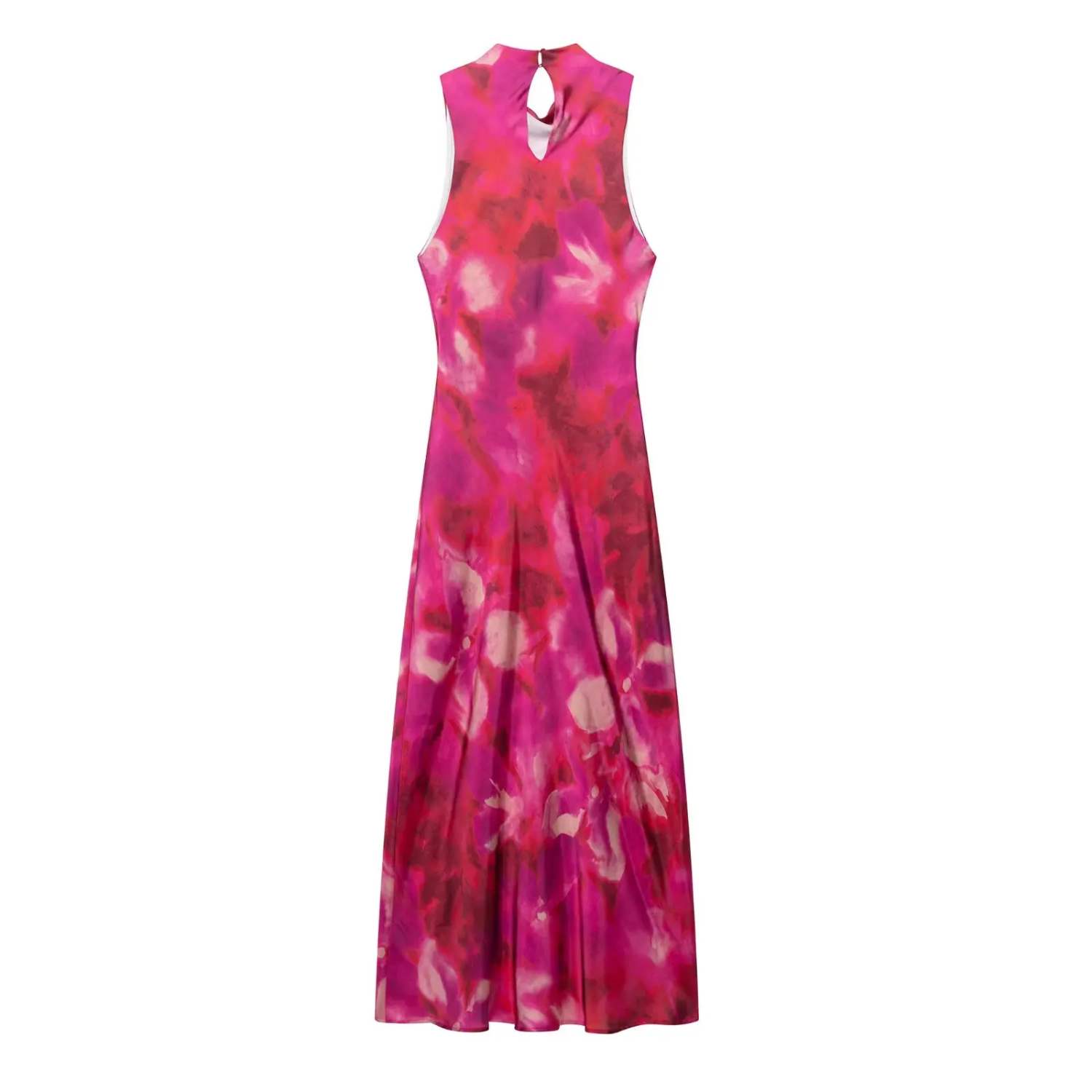 Evelyn | Vestido midi sin mangas con estampado texturizado