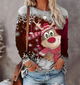 Women's Christmas sweater with reindeer and snowflake graphics