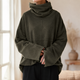 Women's cowl neck jumper with wide sleeves and relaxed fit