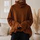 Women's cowl neck jumper with wide sleeves and relaxed fit