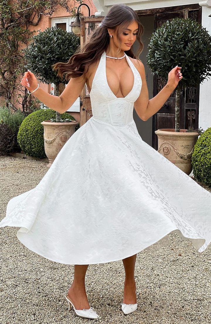 Josephine | Women's Wedding Guest Dresses With Halter Neckline And Full Skirt