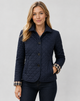 Women's quilted jacket with shirt collar and button front