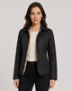 Women's quilted jacket with shirt collar and button front