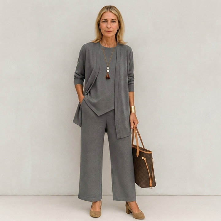 Emmeline | Women's Merino Three-Piece Cardigan & Pant Set