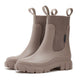 Women's Chelsea ankle boots with elastic side panels, pull tabs and lugged soles