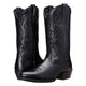 Tall embroidered cowboy boots with pointed toes and low heels