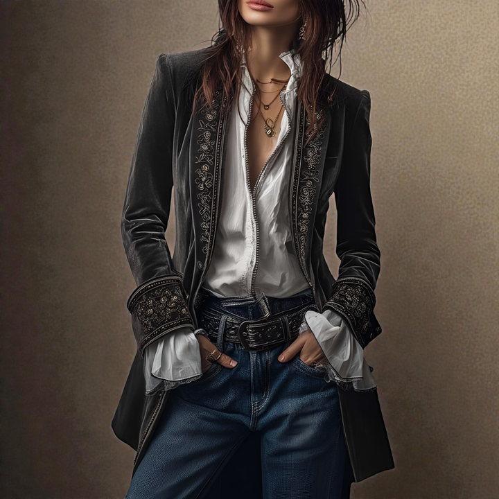 Women's velvet statement blazer