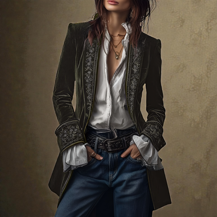 Women's velvet statement blazer