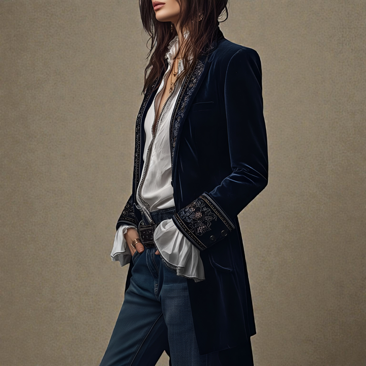 Women's velvet statement blazer