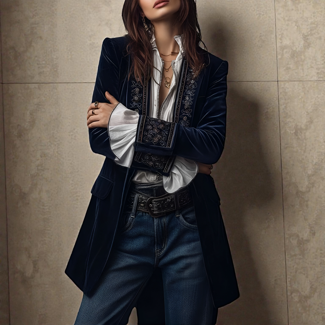 Women's velvet statement blazer