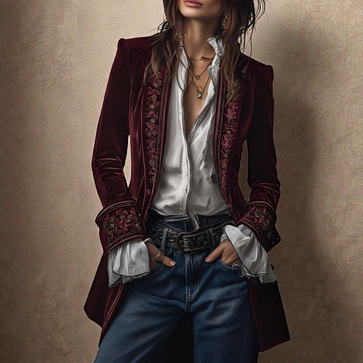Women's velvet statement blazer