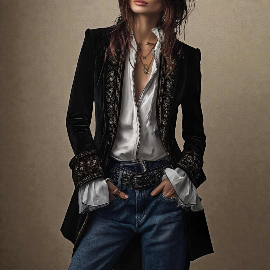 Women's velvet statement blazer