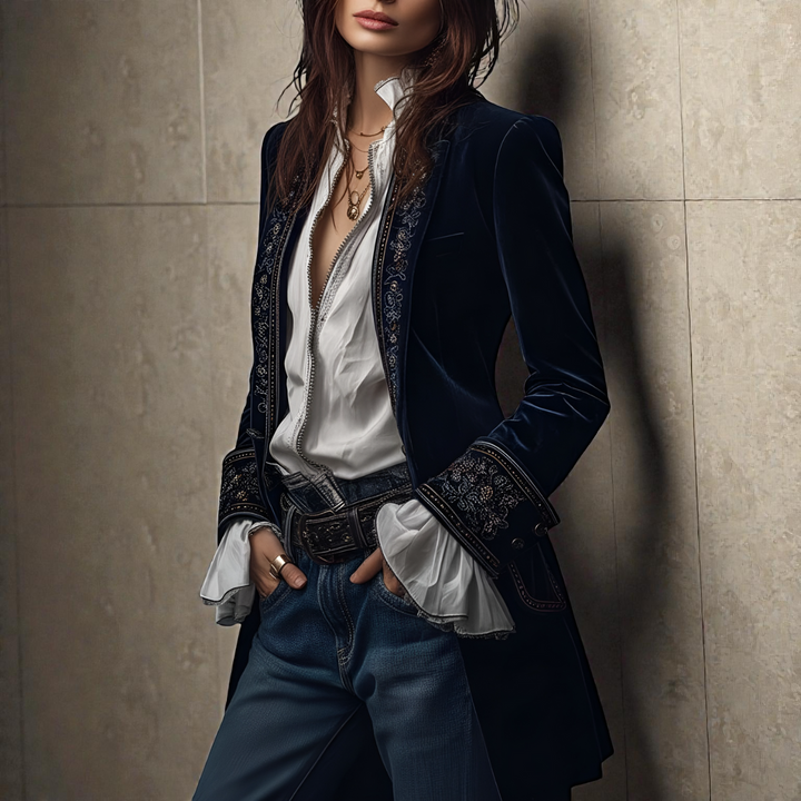Women's velvet statement blazer