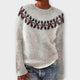 Women's Christmas jumper with crew neck, long sleeves and festive reindeer or holly pattern