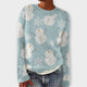 Women's Christmas jumper with crew neck, long sleeves and festive reindeer or holly pattern
