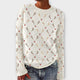 Women's Christmas jumper with crew neck, long sleeves and festive reindeer or holly pattern