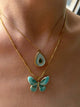 Wilhelmine | Women's Beautiful Layered Necklace Set with Butterfly and Teardrop