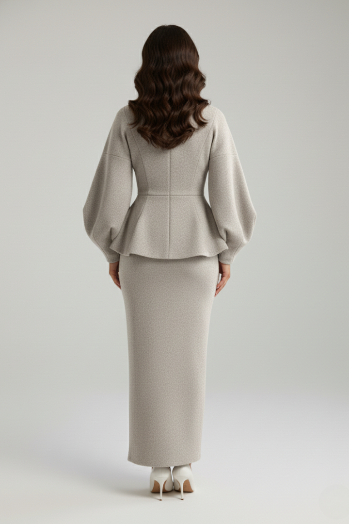 Ophelia | Women’s V-Neck Blazer and Skirt Set