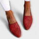 Women's woven slingback loafers with almond toes and flat soles