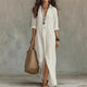 Bridget | Women's Maxi Shirt Dress Three Quarter Sleeves Loose