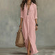 Bridget | Women's Maxi Shirt Dress Three Quarter Sleeves Loose