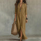 Bridget | Women's Maxi Shirt Dress Three Quarter Sleeves Loose