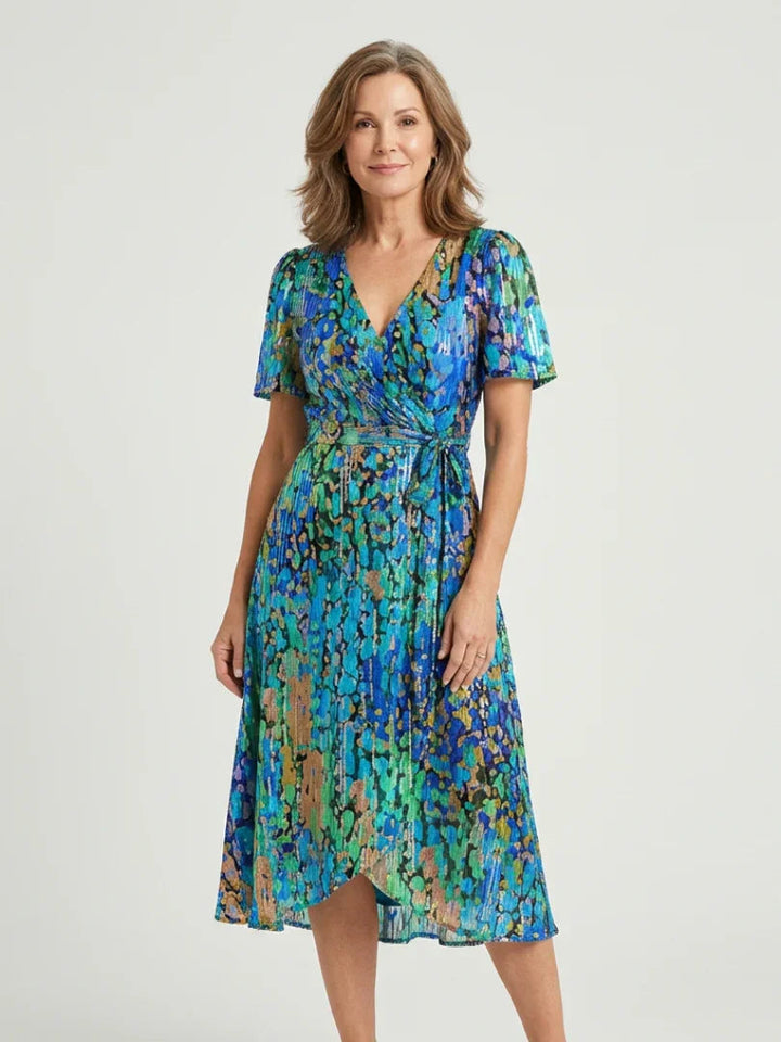 Marlene | Women's Abstract Pattern Midi Dress