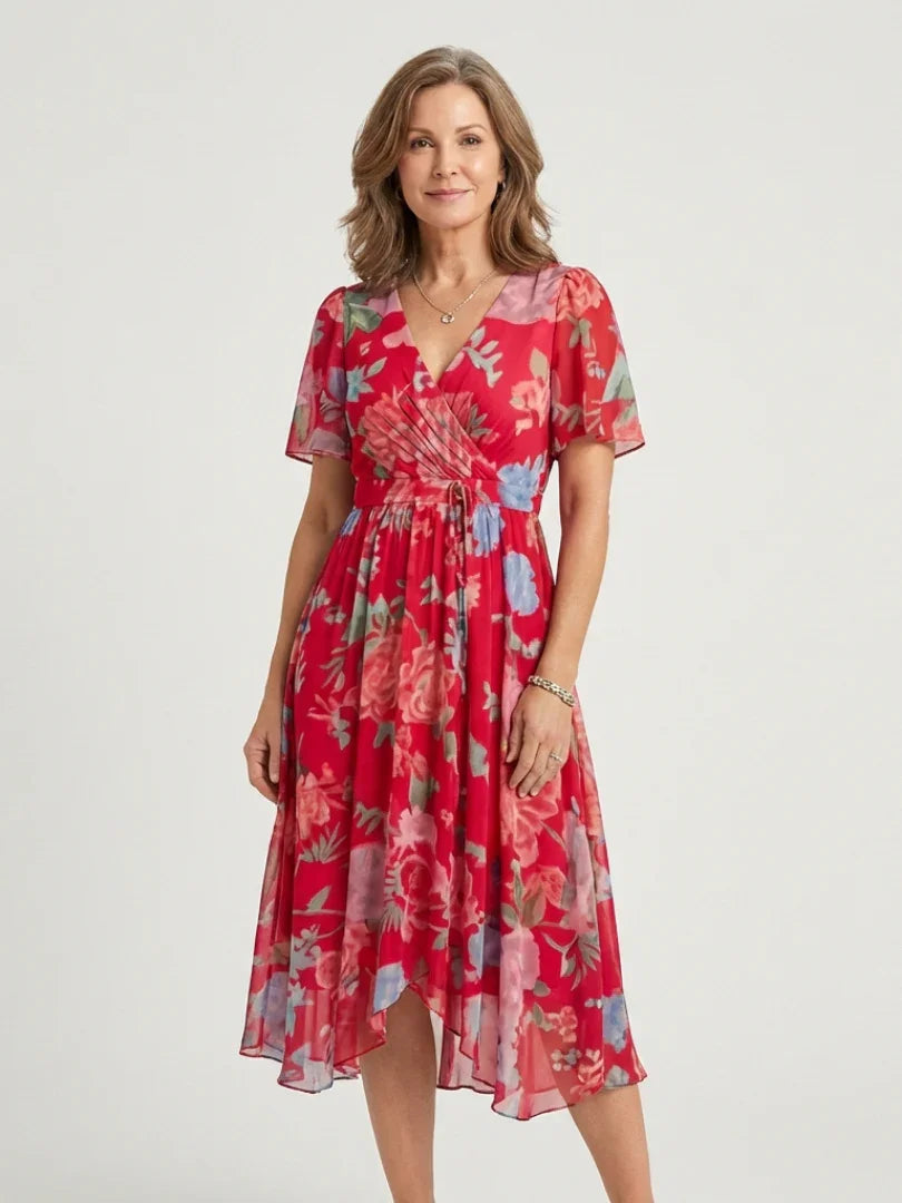 Marlene | Women's Abstract Pattern Midi Dress