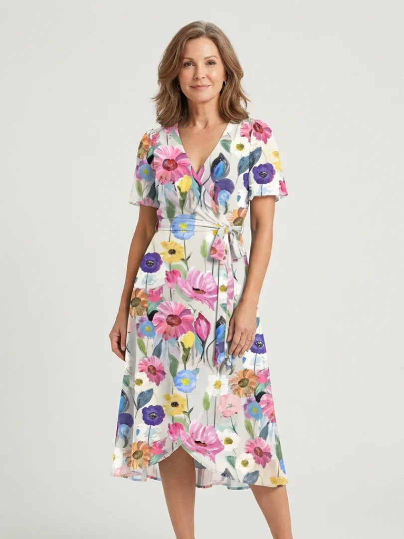 Marlene | Women's Abstract Pattern Midi Dress