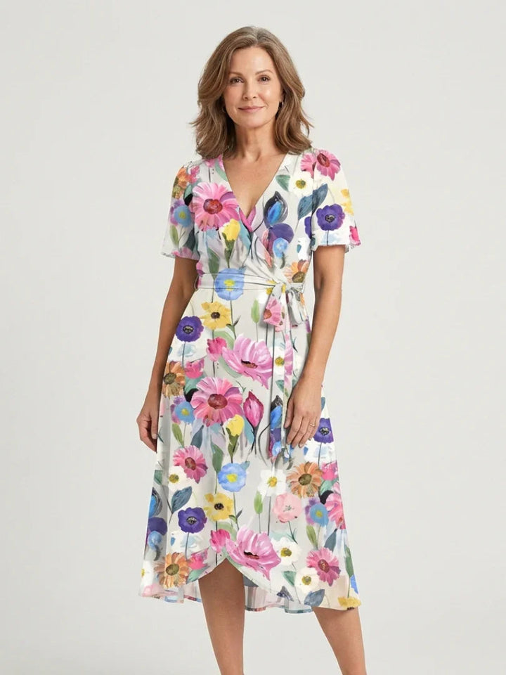 Marlene | Women's Abstract Pattern Midi Dress