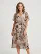 Marlene | Women's Abstract Pattern Midi Dress