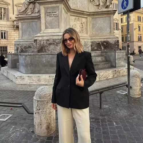 Augusta | Women's Classic Tailored Blazer Two Button Notch Lapel Long Sleeve Office