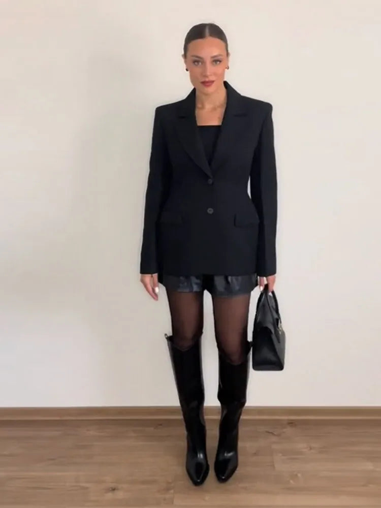 Augusta | Women's Classic Tailored Blazer Two Button Notch Lapel Long Sleeve Office