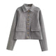 Seraphina | Women’s Cropped Button Up Bomber Jacket