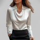 Genevieve | Women’s Long Sleeve Cowl Neck Blouse