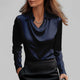Genevieve | Women’s Long Sleeve Cowl Neck Blouse