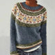 Dorothea | Women's Nordic Jumper Boat Neck Relaxed Fit Multicolour