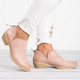 Clementine | Women's Pointed Toe Ankle Boots Back Zip Low Block Heel V-Cut Casual
