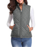 Delphine | Women's Quilted Zip-Up Lightweight Puffer Vest Stand Collar