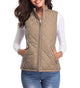Delphine | Women's Quilted Zip-Up Lightweight Puffer Vest Stand Collar