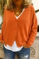 Brigitta | Women's V-Neck Button-Front Relaxed-Fit Knit Cardigan